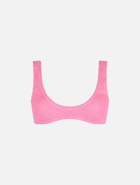 Woman pink tiny crinkle bralette Pamy - MC2 Saint Barth