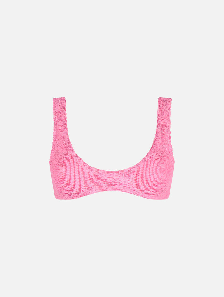 Woman pink tiny crinkle bralette Pamy - MC2 Saint Barth