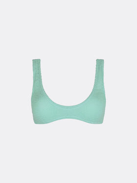 Pamy sage green tiny crinkle bralette