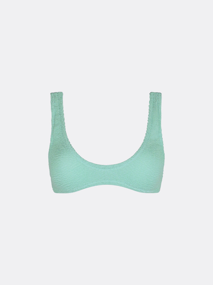 Pamy bralette tiny in tessuto crinkle verde salvia