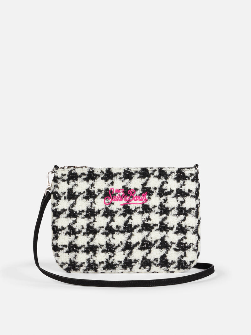 Parisienne Umhängetasche – Clutch mit Pied-de-Poule-Lurex-Muster