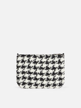 Parisienne cross body pouch bag  with pied de poule lurex pattern