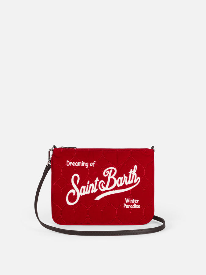 Mc2 Saint Barth Pouch a tracolla Parisienne in sherpa trapuntata a cuore in velluto