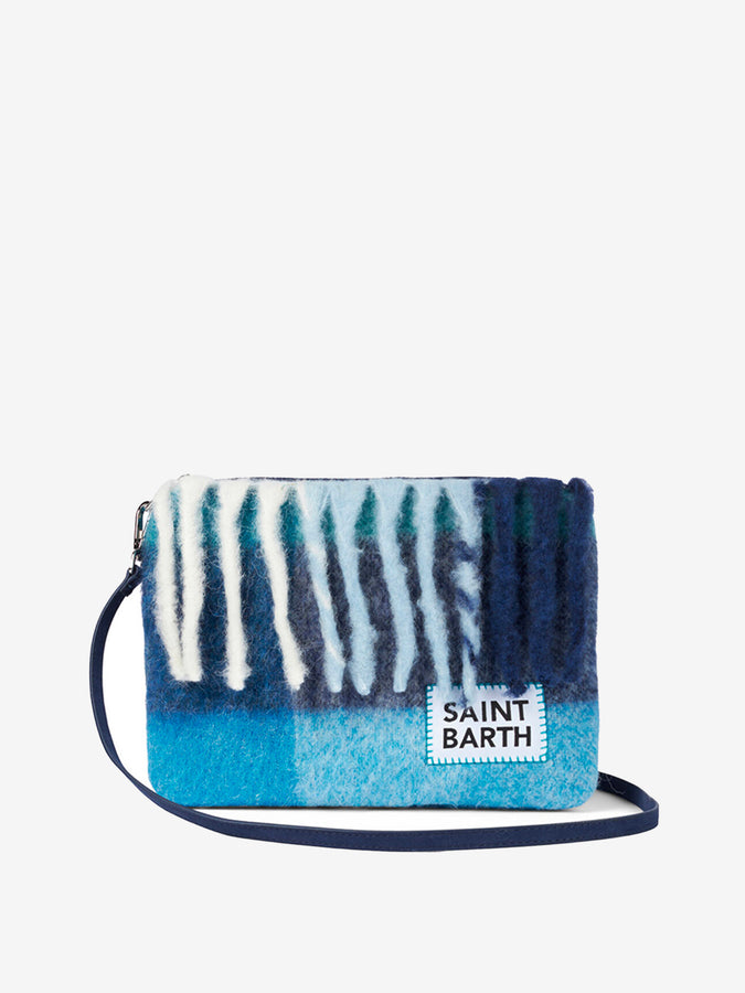 Mc2 Saint Barth Pouch a tracolla plaid parisienne con motivo check azzurro