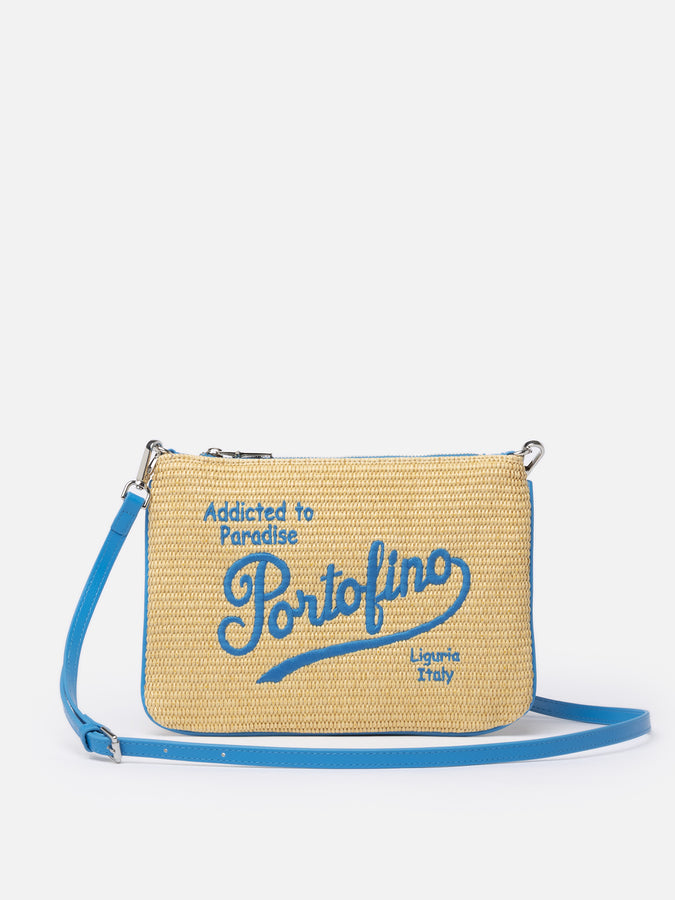 Mc2 Saint Barth Pouch Parisienne in paglia con ricamo Portofino