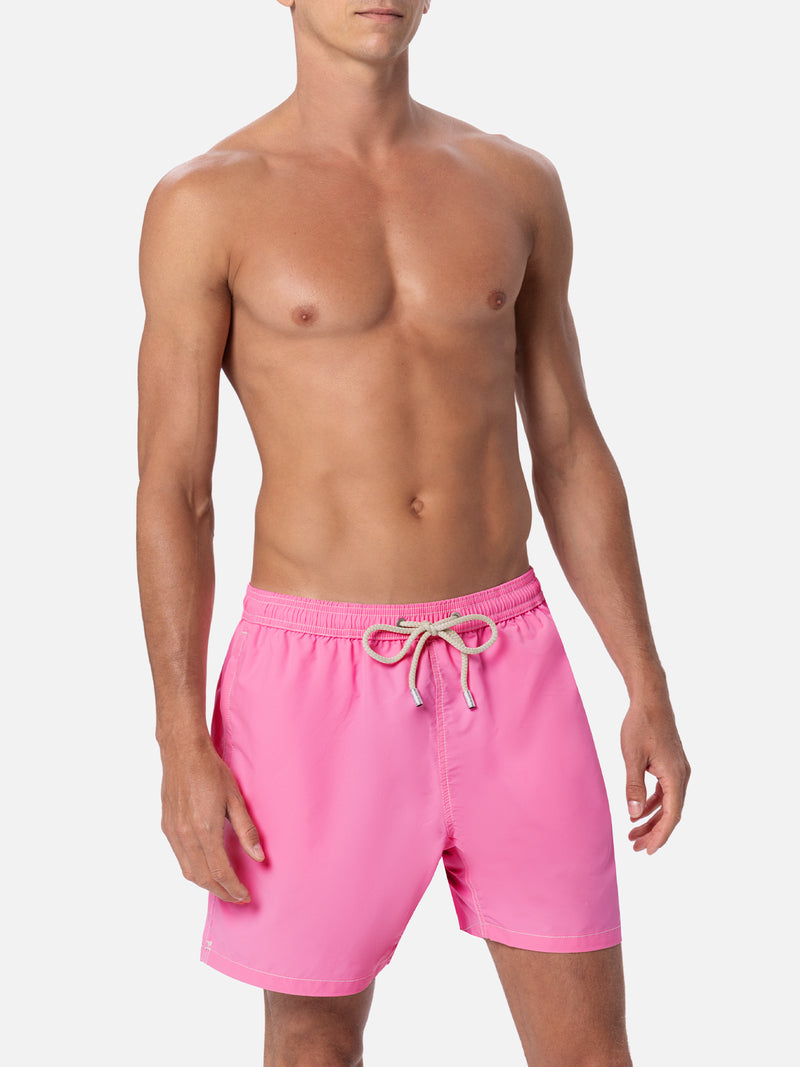 Pantaloncino da bagno uomo di media lunghezza rosa Patmos