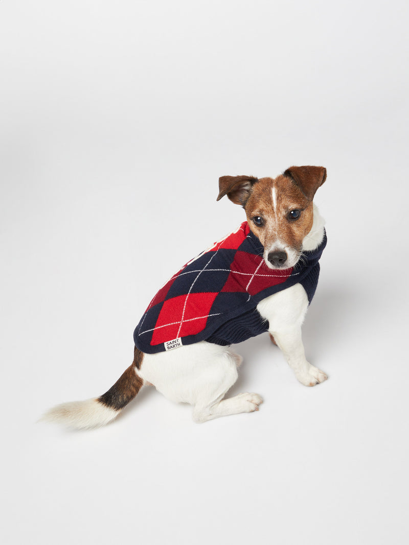 Maglia per cani con stampa Argyle