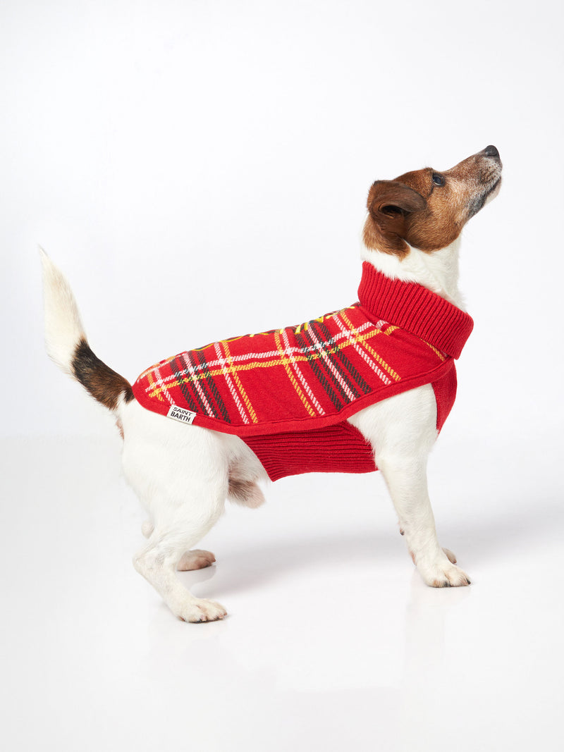 Hundepullover mit Tartan-Print