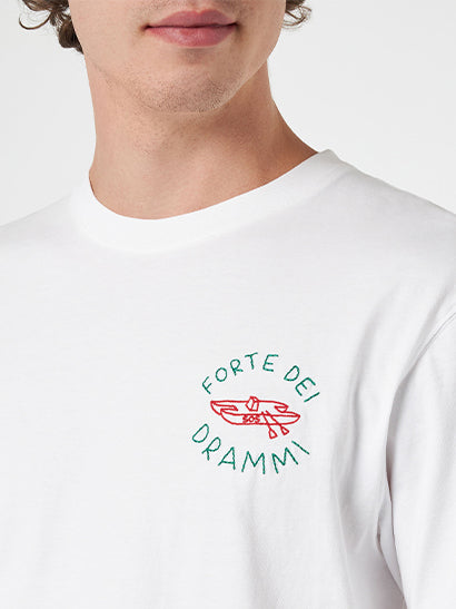 Man classic fit cotton jersey t-shirt Portofino with Forte dei Drammi embroidery | INSULTI LUMINOSI SPECIAL EDITION - MC2 Saint Barth