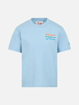 Boy cotton jersey t-shirt Portofino Jr with Stai calmo lo dici al mare embroidery