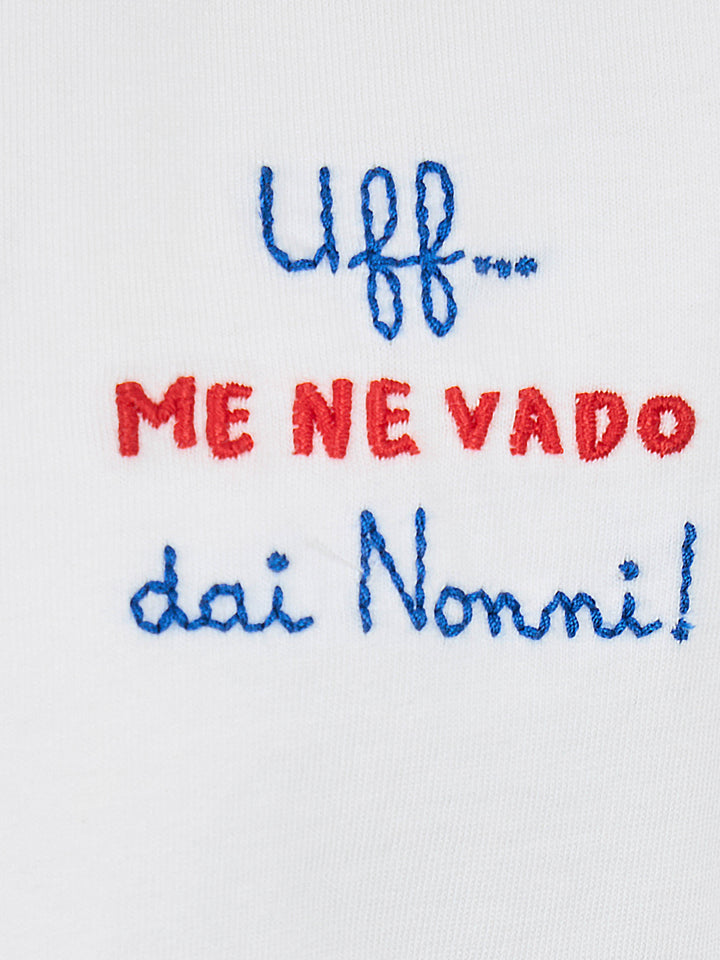 Boy cotton jersey t-shirt Portofino Jr with Me ne vado dai nonni embroidery - MC2 Saint Barth
