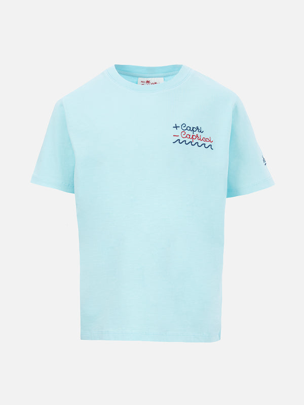 Boy cotton jersey t-shirt Portofino Jr with + Capri - Capricci embroidery  | INSULTI LUMINOSI SPECIAL EDITION