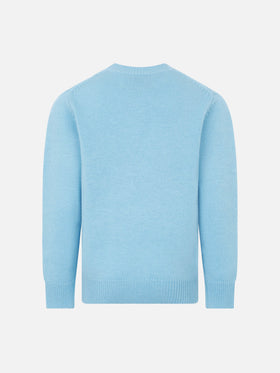 Girl crewneck sweater with cherries rhinestones print - MC2 Saint Barth