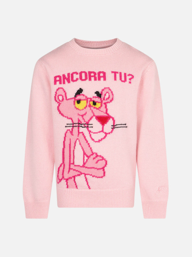 Mc2 Saint Barth Maglia da bambina girocollo rosa con Pantera Rosa Ancora Tu? Stampa | EDIZIONE SPECIALE LA PANTERA ROSA