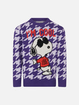 Pied-de-Poule-Pullover für Mädchen mit Rundhalsausschnitt und Snoopy-Aufdruck | SNOOPY PEANUTS™ SONDEREDITION