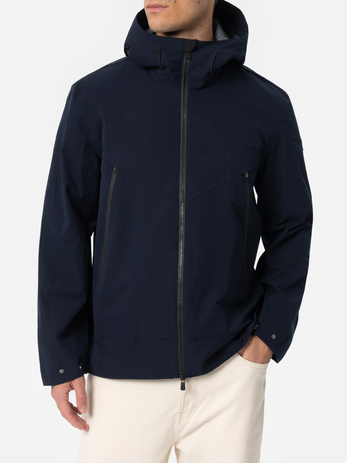Man navy blue 3-layers hooded jacket Parson - MC2 Saint Barth