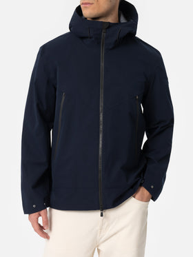 Man navy blue 3-layers hooded jacket Parson - MC2 Saint Barth