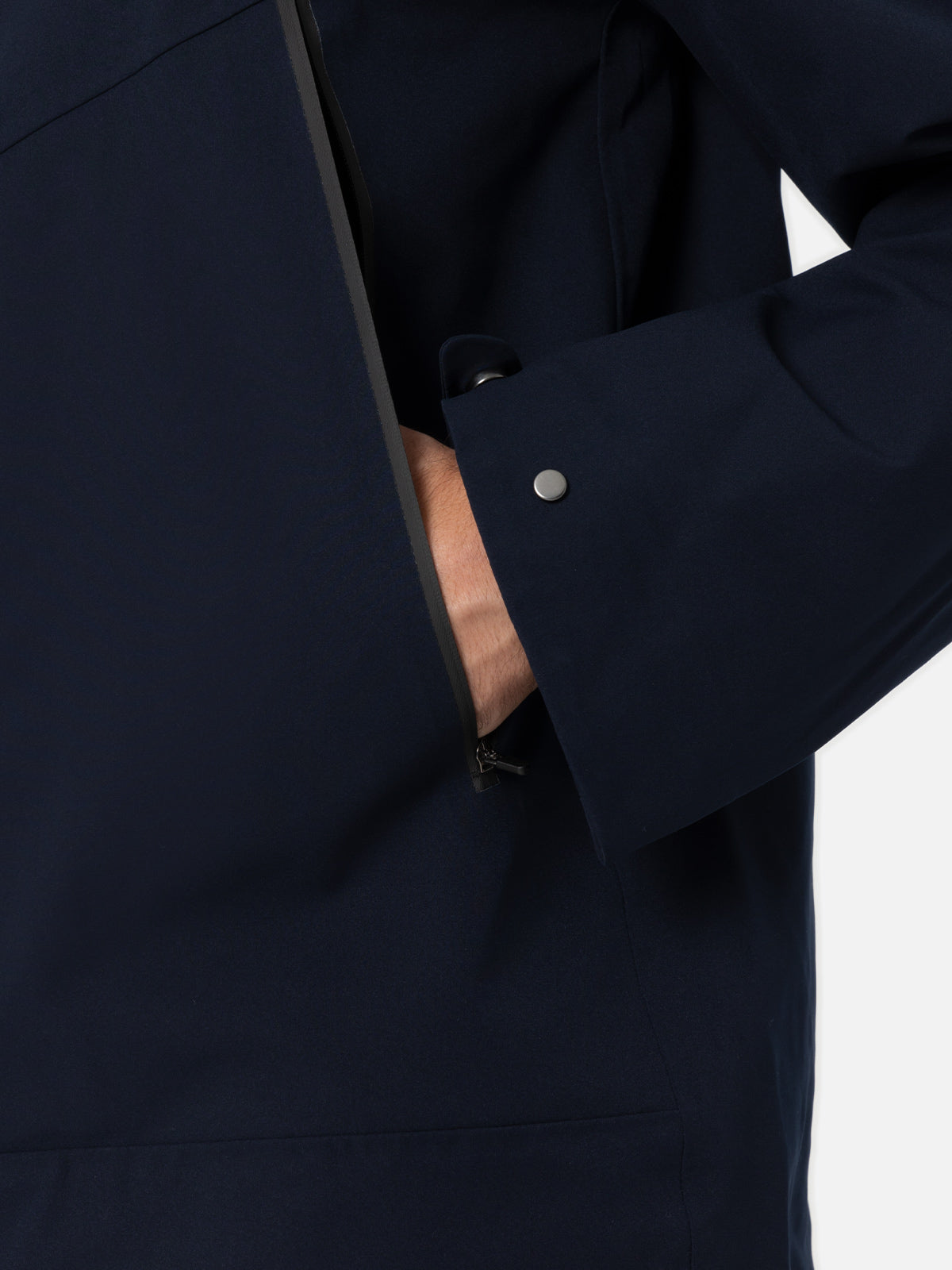 Man navy blue 3-layers hooded jacket Parson - MC2 Saint Barth