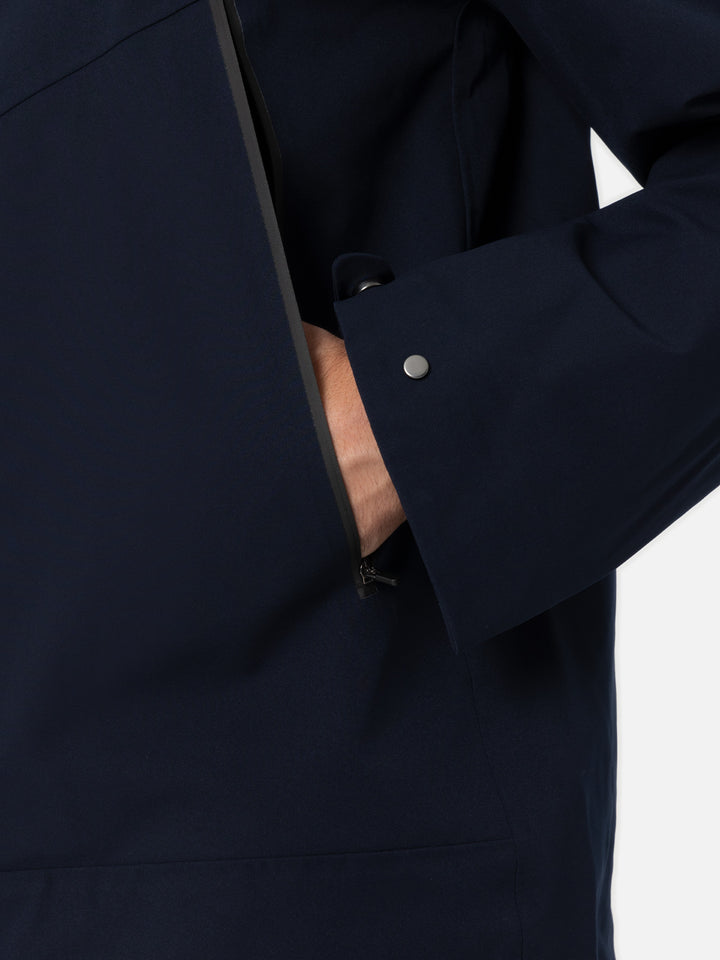 Man navy blue 3-layers hooded jacket Parson - MC2 Saint Barth