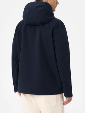 Man navy blue 3-layers hooded jacket Parson - MC2 Saint Barth
