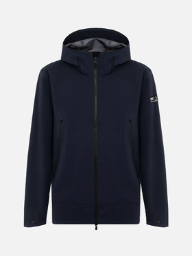 Man navy blue 3-layers hooded jacket Parson - MC2 Saint Barth