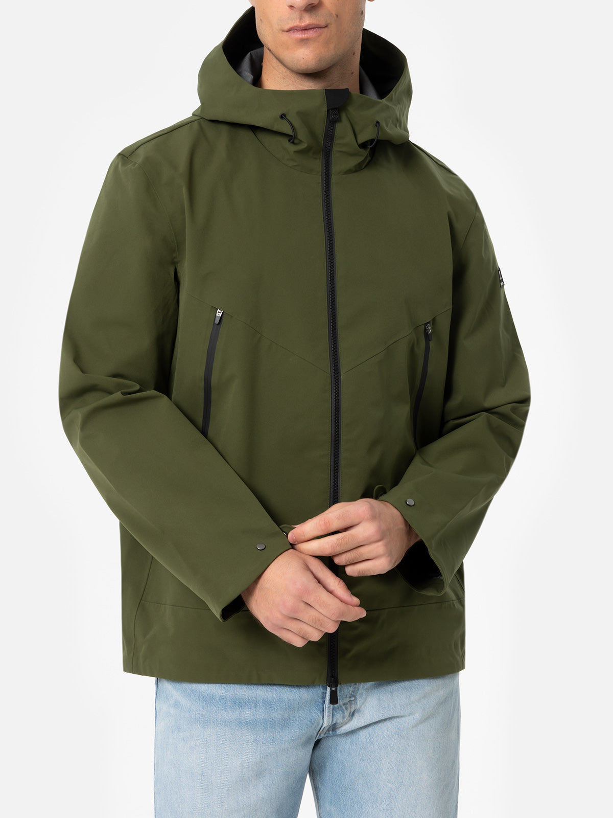 Man military green 3-layers hooded jacket Parson - MC2 Saint Barth