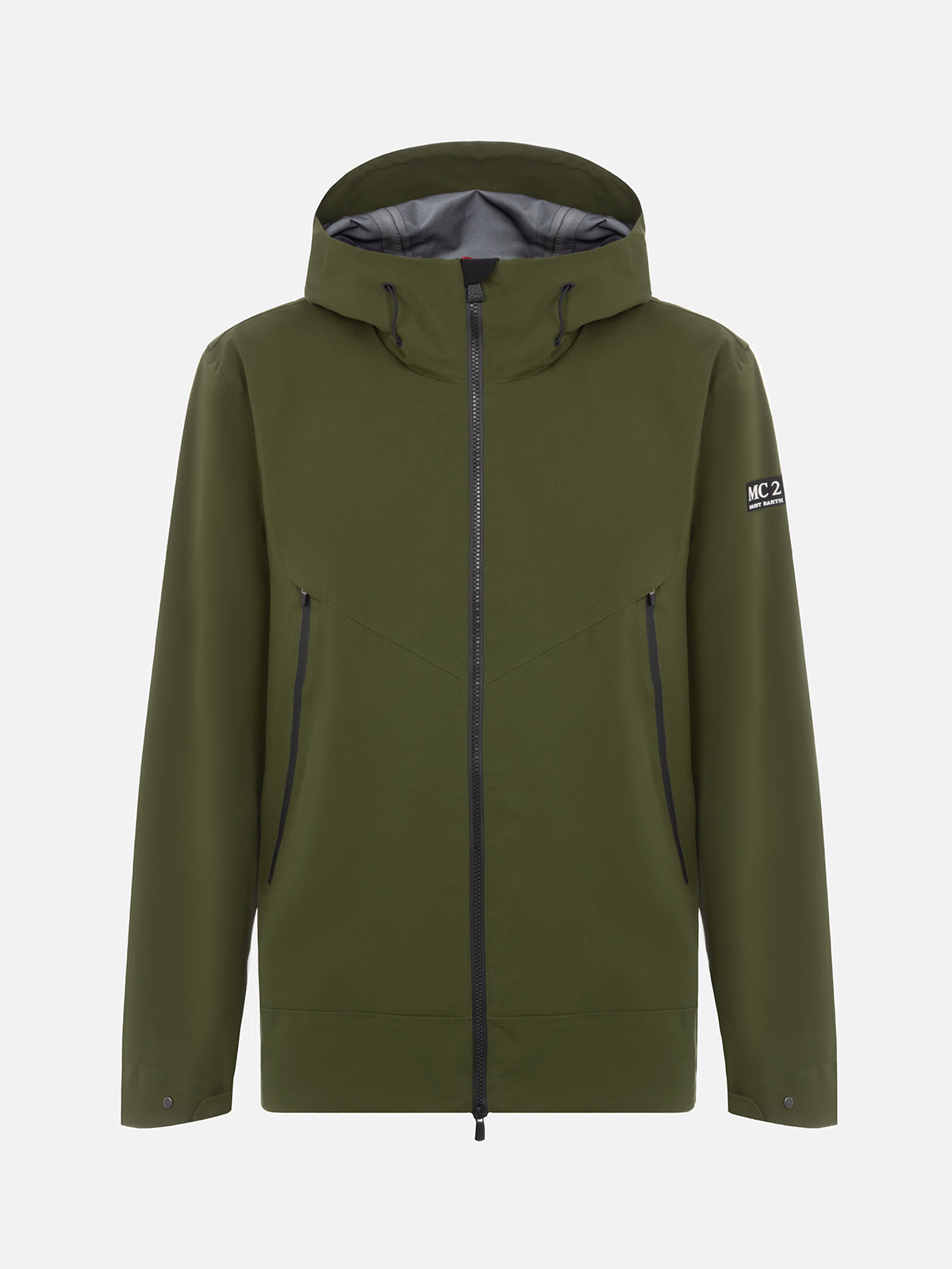 Man military green 3-layers hooded jacket Parson - MC2 Saint Barth