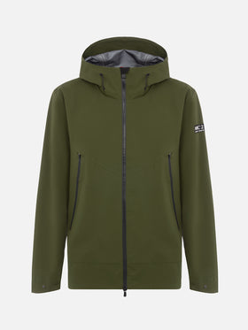 Man military green 3-layers hooded jacket Parson - MC2 Saint Barth