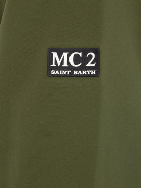 Man military green 3-layers hooded jacket Parson - MC2 Saint Barth