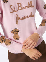 Maglia da donna girocollo con ricamo St. Barth Friend