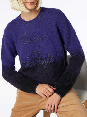 Woman crewneck soft sweater with Queen of the Night embroidery - MC2 Saint Barth