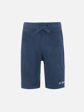 Boy navy blue terry bermuda shorts Randle Jr - MC2 Saint Barth