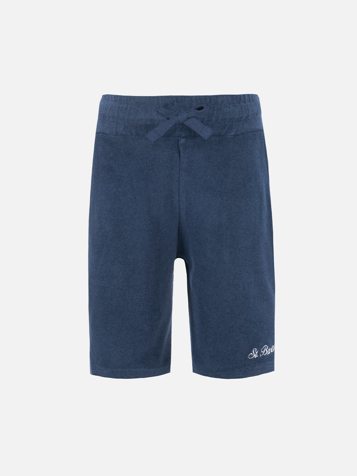 Boy navy blue terry bermuda shorts Randle Jr - MC2 Saint Barth