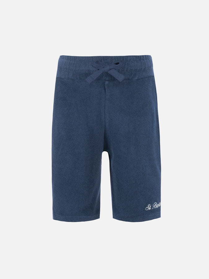 Mc2 Saint Barth Bermuda bambino in spugna blu navy Randle Jr