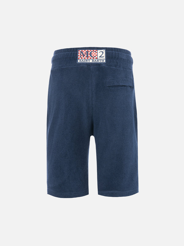 Bermuda bambino in spugna blu navy Randle Jr