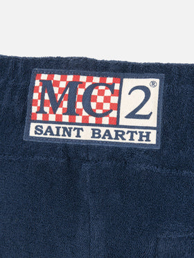 Boy navy blue terry bermuda shorts Randle Jr - MC2 Saint Barth