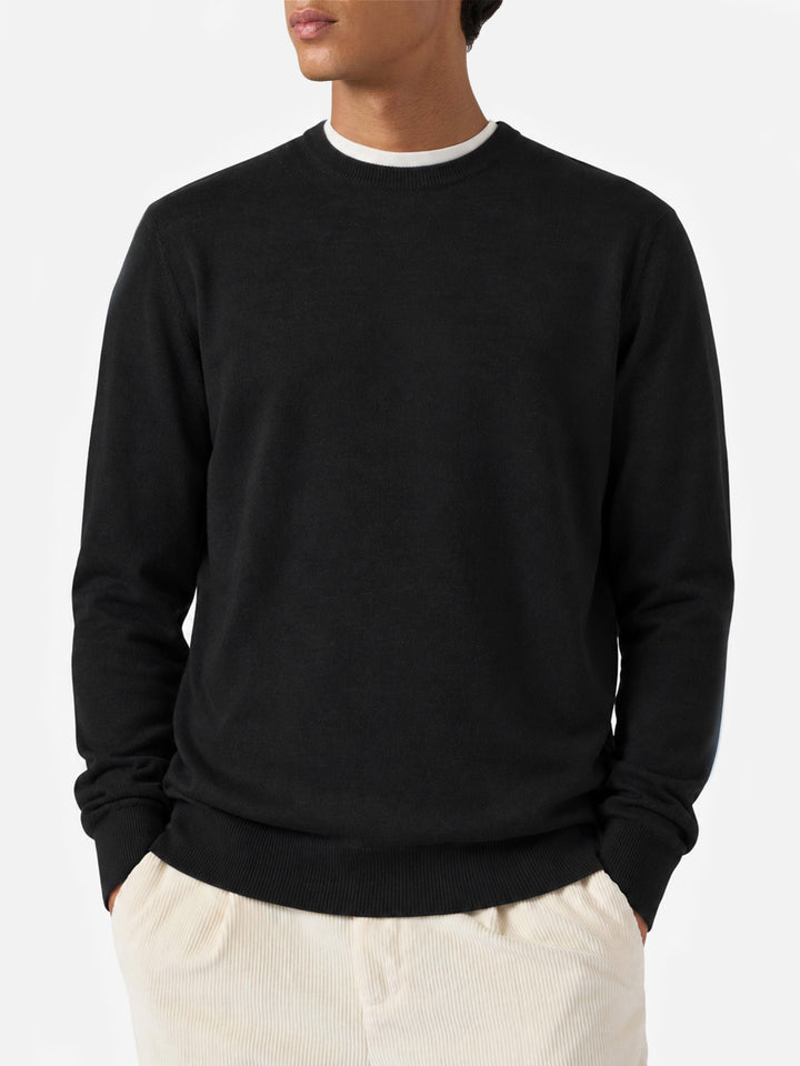 Maglione Regent Light nero in lana merino