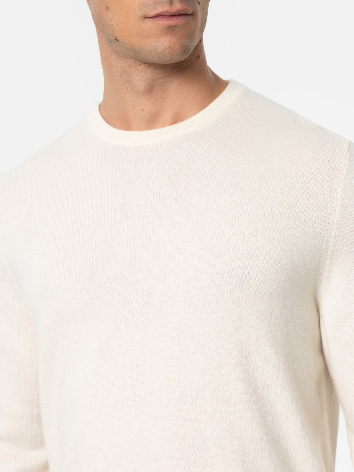 Man white crewneck cashmere blend sweater Regent - MC2 Saint Barth