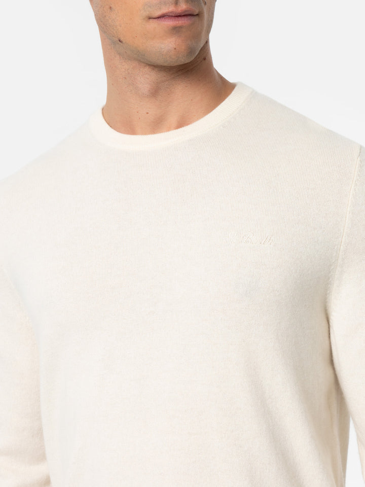 Man white crewneck cashmere blend sweater Regent - MC2 Saint Barth
