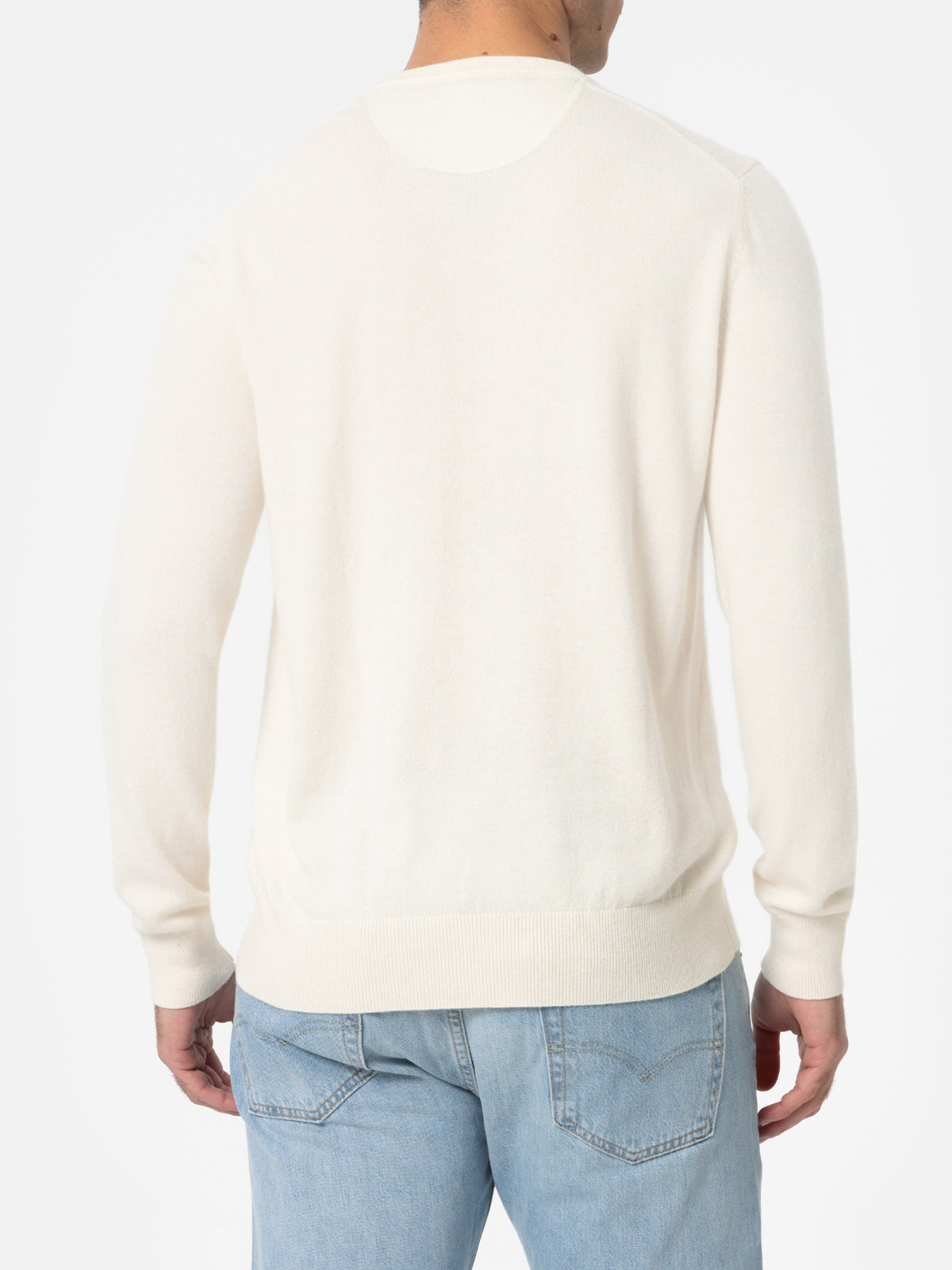 Man white crewneck cashmere blend sweater Regent - MC2 Saint Barth