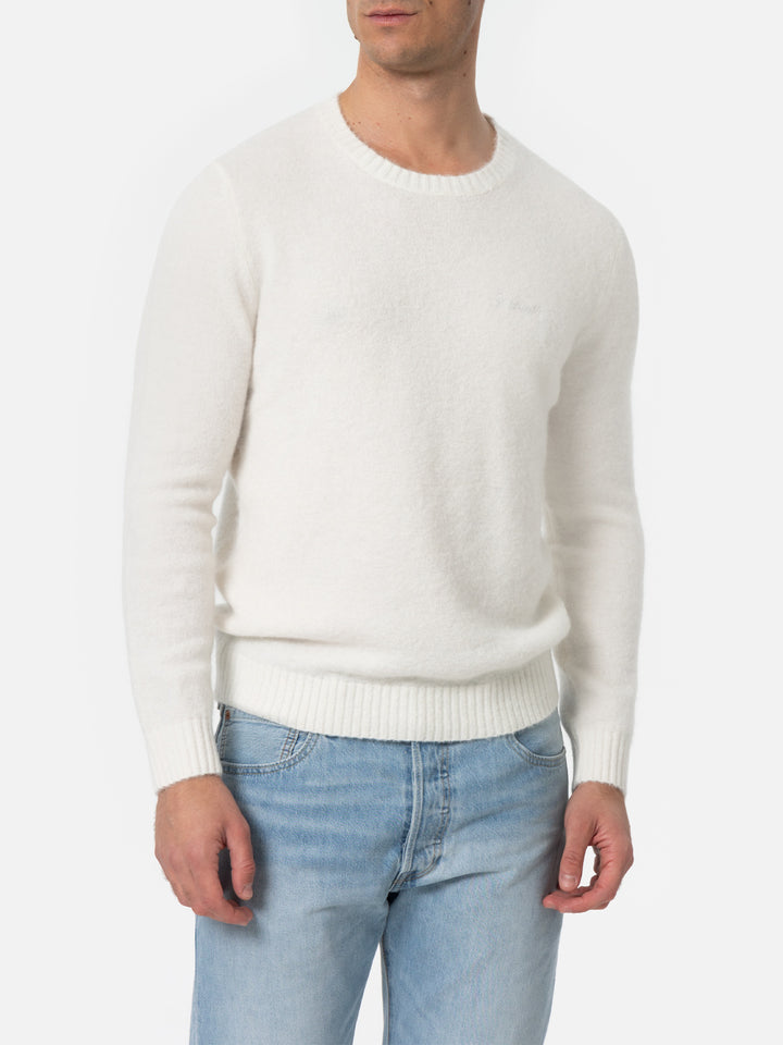 Man white crewneck stretch sweater Regent - MC2 Saint Barth