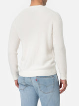 Man white crewneck stretch sweater Regent