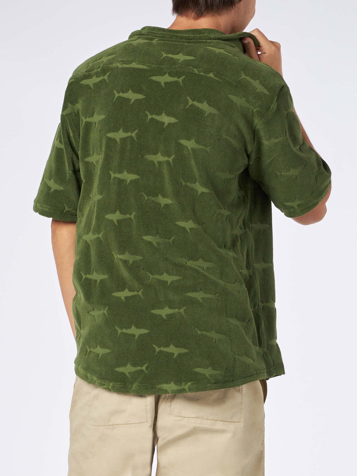 Man military green terry shirt Riviera - MC2 Saint Barth