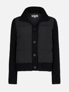 Woman padded jacket with knitted sleeves - MC2 Saint Barth