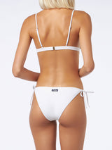 Woman white triangle bikini