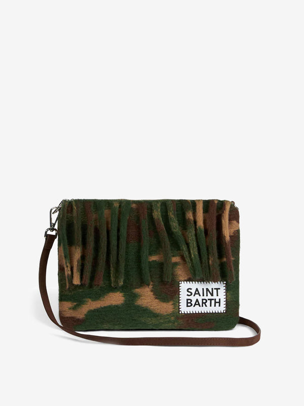 Parisienne blanket crossbody pouch bag with camouflage print