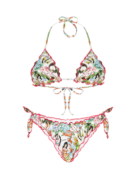 Bikini da donna a triangolo con stampa tattoo