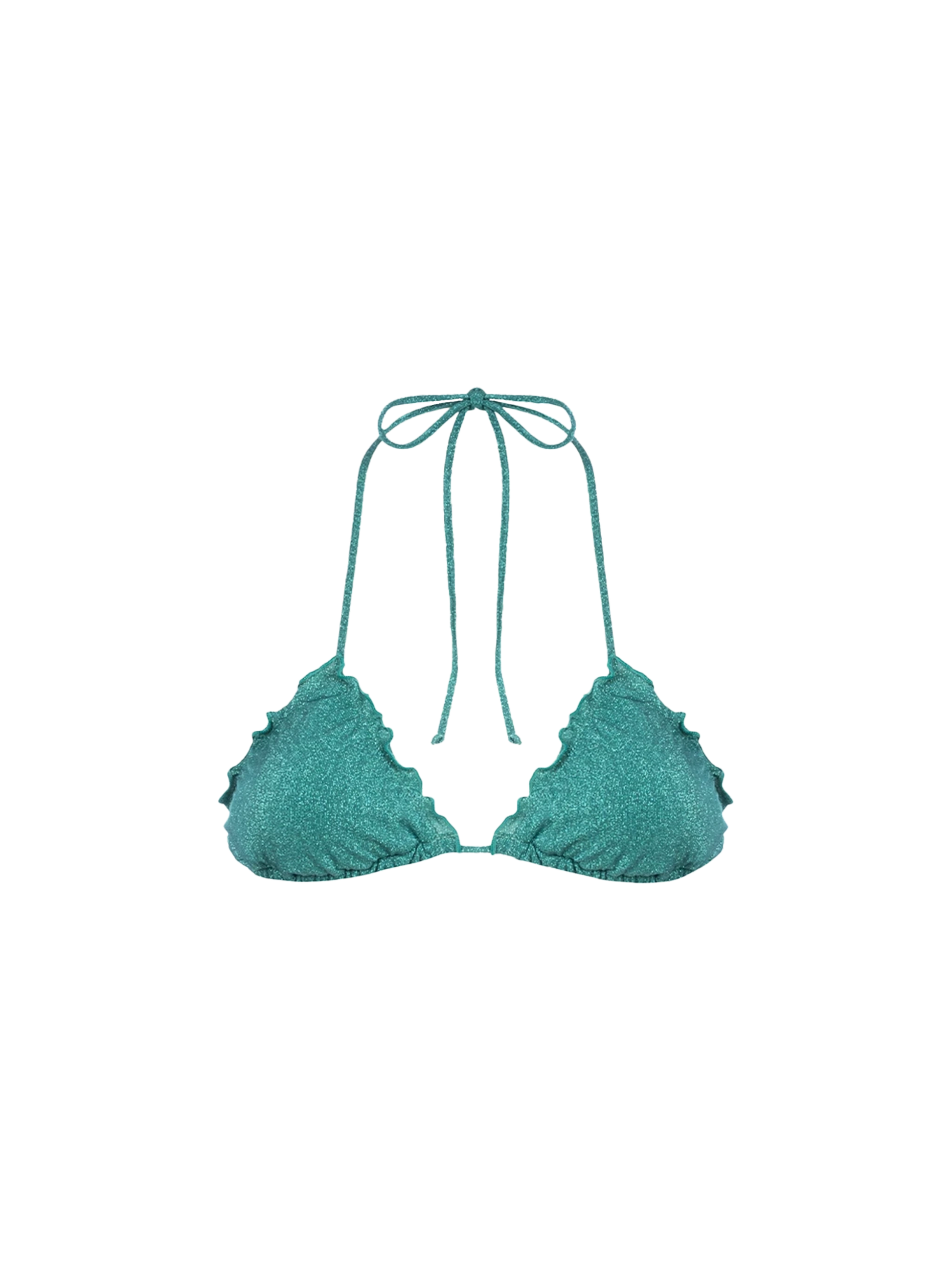 Woman teal lurex classic triangle beach top Sagittarius - MC2 Saint Barth