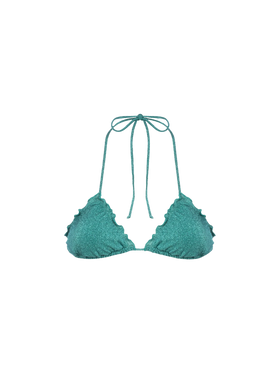 Woman teal lurex classic triangle beach top Sagittarius - MC2 Saint Barth
