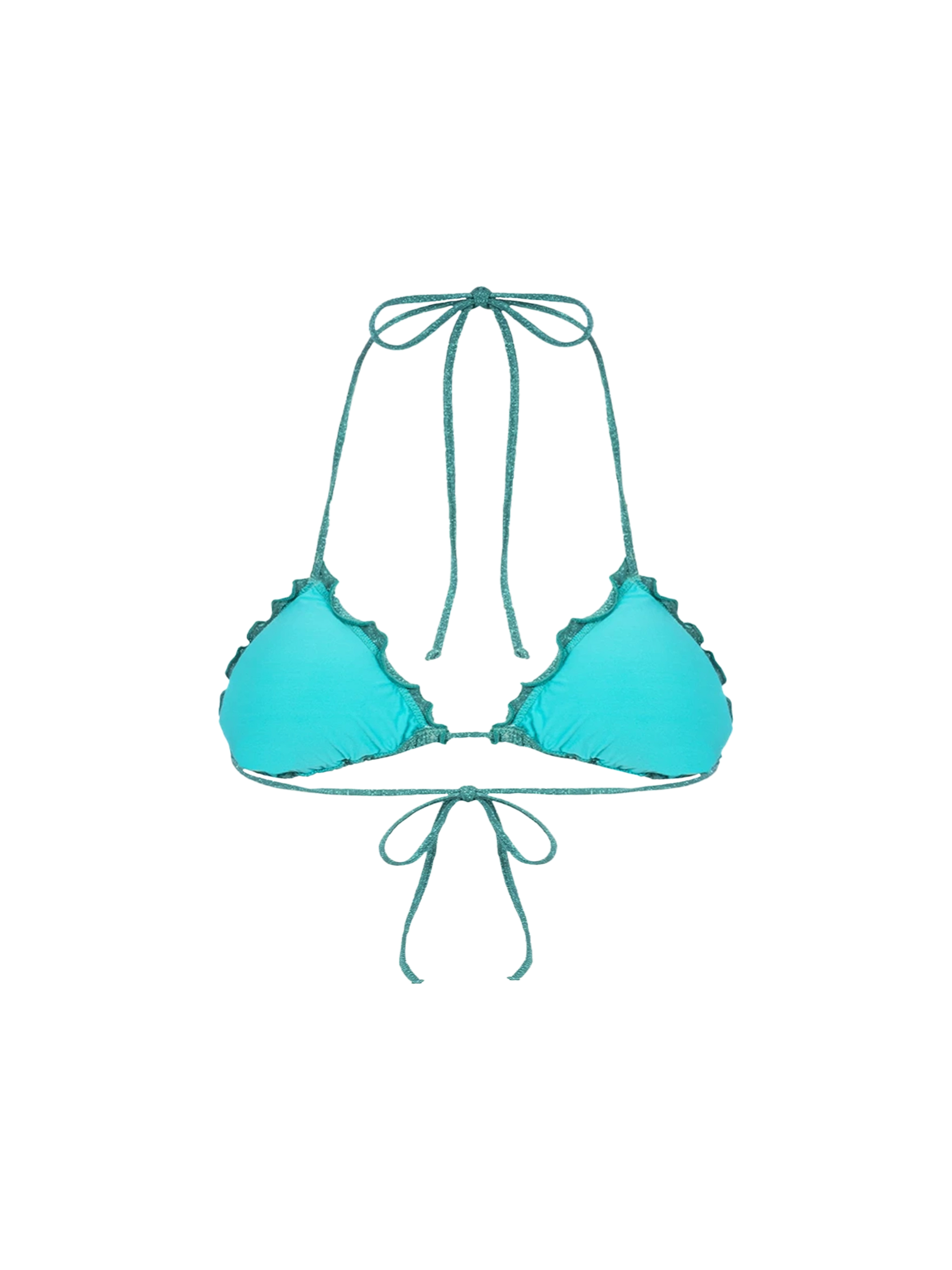 Woman teal lurex classic triangle beach top Sagittarius - MC2 Saint Barth